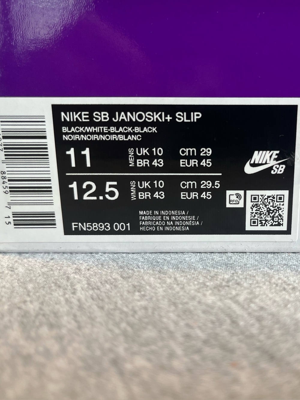 Nike SB Zoom Janoski+ Slip Black White Men's Shoe Size 11 FN5893 001 - Picture 11 of 12